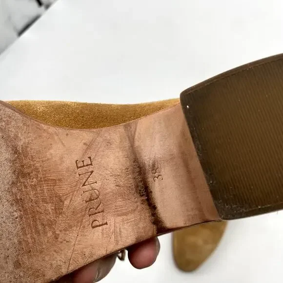 Prune Tan Suede Cowboy Booties